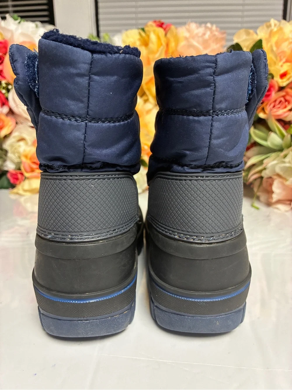 Lands’ End Youth 3M Thinsulate Water Resistant Snow Boots Navy Black Size 8M